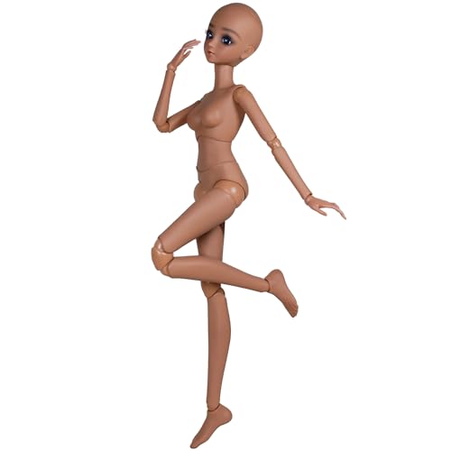 Muñeca BJD articulada cuerpo 60cm piel oscura DIY miniatura 2