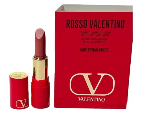 Valentino Rosso 100R ROMAN GRACE Striking Satin Lip Color Lasting Wear (MINI TRAVEL SIZE SMALL) 0.03 oz / 1g - 6606