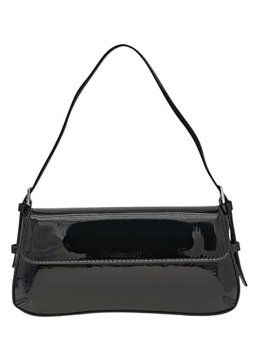 Women's Glossy Buckle Retro Underarm Purses Hobo Bags Clutch Shoulder Saddle Message Handbags