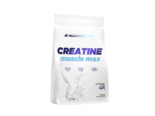 ALLNUTTRITION Muscle Max Micronised Creatine Monohydrate Powder 1kg mit Taurin - Pre-Workout Gym Supplements - Post Training Muskelregeneration - ohne Zuckerzusatz - 1000g