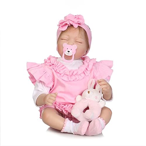 HOMONEY Reborn Puppe, 22 Zoll Silikon Reborn Baby Realistische Modepuppen Für Prinzessin Kinder Geburtstagsgeschenk Bebes Reborn Puppen Spielzeug Für Mädchen – Bild 3