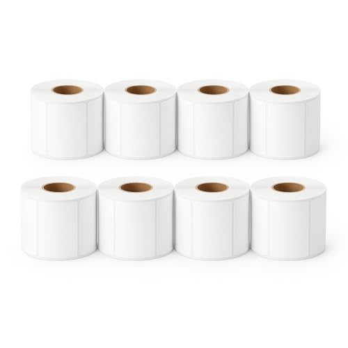 Image of 50x25 Direct Thermal Barcode Label Sticker - 2 x 1 inches - 50mm x 25mm - 1000 Labels Per Roll - White Self Adhesive Sticker for Printing Barcoding (8 Roll per Pack (8000 Labels))
