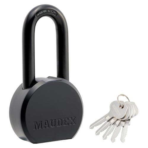 Image of Maudex PME65 Professional Grade Padlock - High Security with Boron Alloy Shackle, All-Weather Protection, 5 Brass Keys. for Storage Units, Gates & Commercial Security