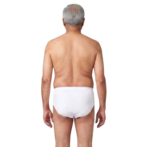 Image of Mens Incontinence Briefs | Absorbs 35ml Of Leaks | Wash & Reuse | Anti Bacterial, Hygienic & Leakproof | Comfy Cotton | Pack Of 1 | White | XL