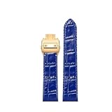TROGPYXG Cinturino for orologio in pelle 20 / 23MM compatibile con cinturino di ricambio in pelle di vacchetta Cartier Santos serie 100 Bracciale con chiusura pieghevole(Storm blue-gold,23mm)