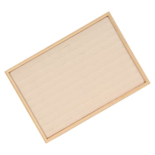 TIKATARER Organisateur de Tiroir à Bijoux, Organisateur de Tiroir à Bijoux, de à Anneaux Polyvalent, 100 Grilles, Insert de Rangement pour à Anneaux pour Magasin de, Salon Commercial (Beige)