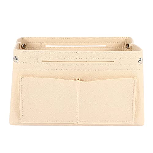 Lodokdre Beige Femmes Mode Sac IntéRieur en Tissu de Feutre Convient Au Sac une Main Multi-Poches Sacs une CosméTiques Stockage des Biens Personnels Organisateur Cover