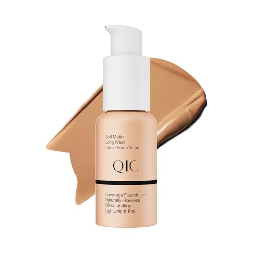 QIC Base de Maquillaje, Cobertura Media a Completa, Waterproof y de Larga Duración 12H+, Textura Cremosa y Sedosa, Fácil de Aplicar, Cruelty-Free, 05 Sand