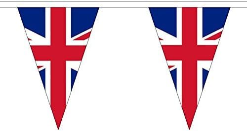 Flagtex Union Jack Triangle Bunting Premium Fabric Bunting For Indoor and Outdoor Use ((12m Length))