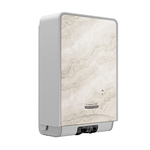 Image of Kimberly-Clark Professional ICON Automatic Soap and Hand Sanitizer Dispenser (58744), with Warm Marble Design Faceplate, 11.5 inch x 7.5 inch x 3.98 inch (Qty 1)