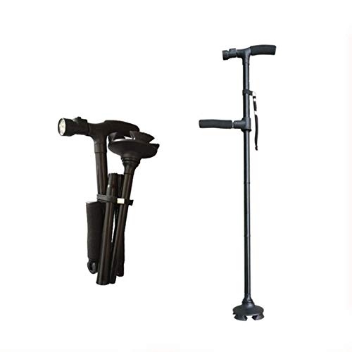 Bastón plegable y ligero Times con altura ajustable y luz LED para caminar