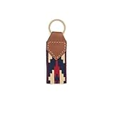 GauchoLife Leather and Woven Key Fob or Key Chain (Blue/Red)