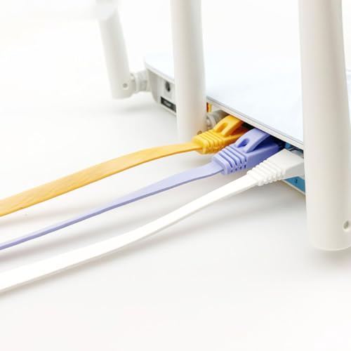 Image of Cat6 Ethernet Cable 1 Meter Flat LAN Network Cable Rj45 High-Speed Internet Cord for Router Computer and Gaming Devices