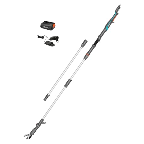Gardena Coupe-Branches télescopique sur Batterie HighCut 360/18V P4A Kit prêt à l’Emploi: Portée Jusqu’à 5 m, Tête rotative, Ergonomique, Écran LED,...