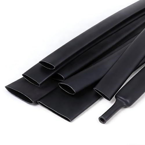 Uexplore-oz 4:1 Heat Shrink Tubing - Dual Wall Adhesive Lined Heat Shrink Tube, Marine Grade Waterproof Shrink Tubing, Car Electronics Insulation Wire Connection (Black, 12mm-1.8M)