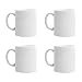 16 OZ Porcelain Coffee Mugs, Smilatte Classic Blank Ceramic Cup with Large Handle for Tea Latte Cappuccino, Set of 4, White