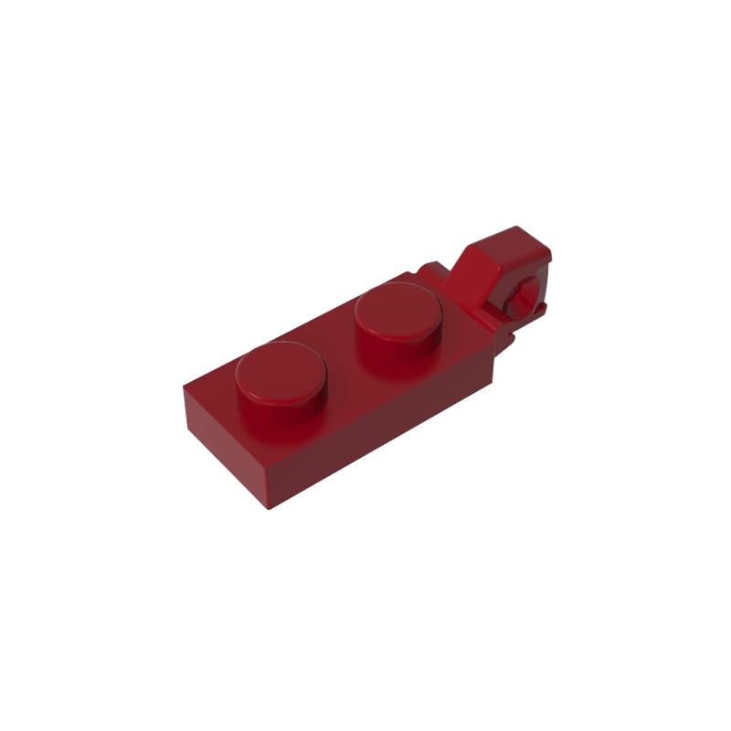 Gobricks 44301 Hinge Plate Hinge Plate 1x2 Locking with 1 Finger On End, Without Groove 50 Pieces GDS-820 Compatible with Lego Building Blocks Color:Dark Red — image 1