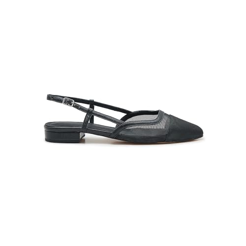 Slingback Flats for Women Cap Toe Two Tone Flat Pumps Work Office Shoes2