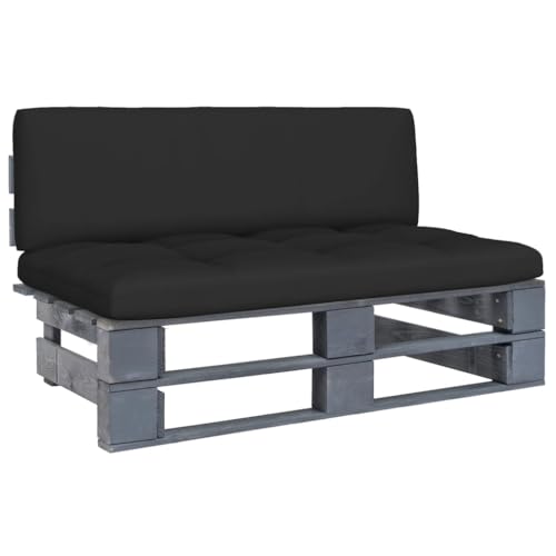 DYRJDJWIDHW sofacama Dos plazas,Sillon Cama 2 plazas,Sofa Hinchable,Otomana de jardín de palets Madera de Pino impregnada grisAdecuado para salón, Dormitorio