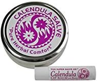 Calendula Salve in Extra Large 4oz Tin and Calendula Lip Balm from The Super Salve Company (Bundle of 2) -