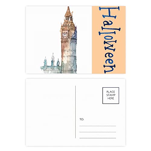 Cartes postales Big Ben Art déco de remerciement pour ne plus manquer de cartes de vœux en lot de 20