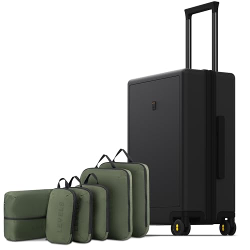 Image of LEVEL8 Carry on Luggage 20 Inch with 6-piece Packing Cube, Black