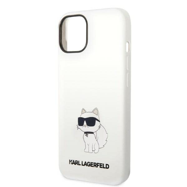 Coque iPhone 14 Plus Karl Lagerfeld rigide 6,7 pouces blanc silicium