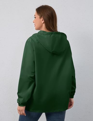 Avoogue Plus Size Womens Rain Jacket with Hood,Packable,Lightweight,Windbreaker,Waterproof Thin Jackets,Hiking,Travel3