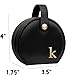 COLLECTIVE HOME - Travel Jewelry Case, Elegant Half-Moon Design with Gold Monogram, Detachable Handle, Personalized Accessory Organizer, Gift for Fashion-Forward Women and Teens, Black (k)