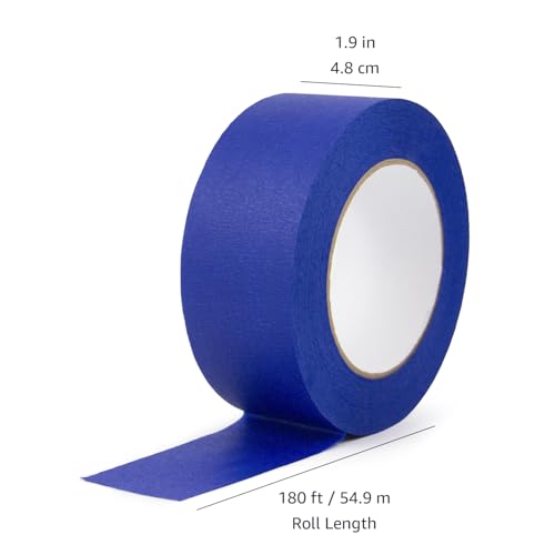 Image of Amazon Basics Blue Painters Tape, Protects Surfaces, Removes Easily, No Residue, 1.88 inch x 60-Yard, 6 Rolls