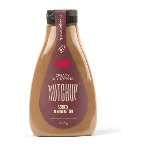 PÄNDY Squeezable ALMOND Butter - Sugar free , Low Carb & Keto Friendly Spread , Healthy Food Snack , Sandwich Filler , No Mess Bottle , 435g Cover