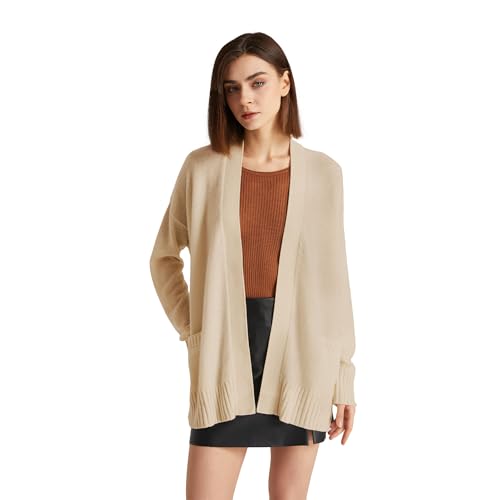 Image of GreenMount Women's 100% Pure Cashmere Cardigan Sweater Soft and Warm Long Sleeve Oversize Loose Cardigan with Pocket