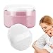 Doslilyy Contenitore per talco per bambini con soffio, contenitore per spolverare il bagnetto, contenitore con piumino, ideale per talco, bagno e cipria in polvere immagine