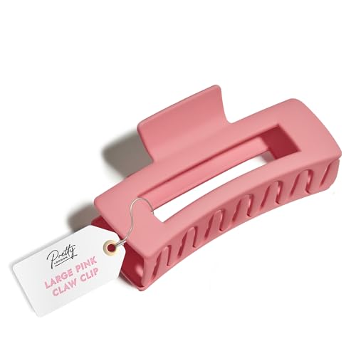 Pretty London – Matte Hair Claw Clip for Women – Pink Non-Slip Claw Clip for Thick, Fine or Long Hair – Large Hair Accessories for Updos – 1 Pack