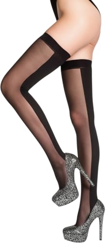 Image of ToBeInStyle Women's Novelty Vertical Spiral Striped Thigh High Stockings