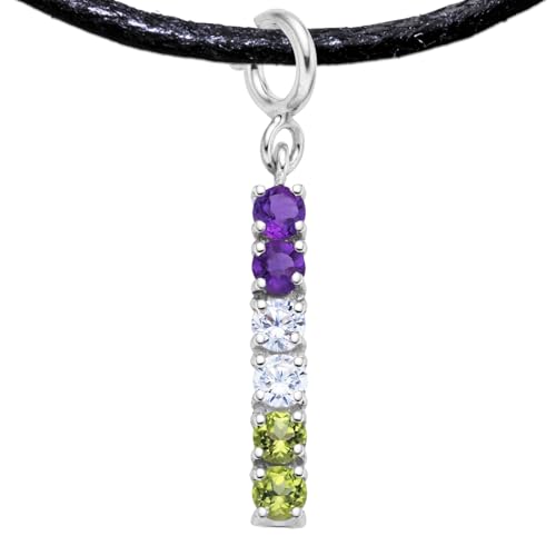 Ciondolo Bandiera Genderqueer con Collana, Charm PRIDE LGBT LGBTQ LGBTQIA Non-Binary fatto a mano in Argento, Adatto anche per Braccialetti, Collane (Argento Placcato Platino, Gioielli Genderqueer)