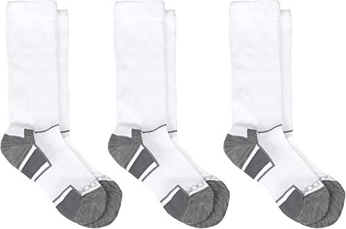Fruit Of The Loom Boy's Breathable Cooling Nylon 3 Pack Crew Socks, Large (Shoe Size: 3-9) White #TOP14