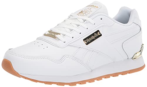 Reebok Women's Classic Harman Run Sneaker, White/Gold Metallic, 9.5