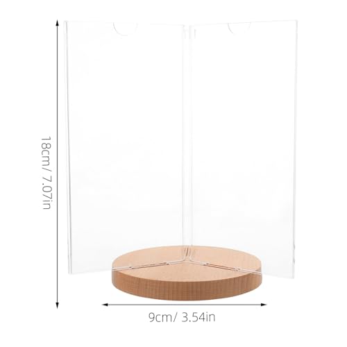 Support de menu rotatif en acrylique et socle bois pour table de restaurant