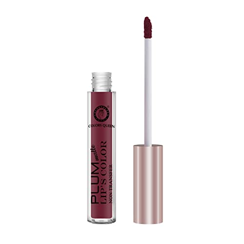 Image of Colors Queen, Plum Matte, Non Transfer, Liquid Matte Lipstick (15 - Blood Red, 7ml)