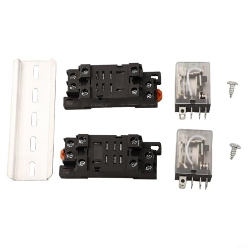 Niceminiwall 2 bobinas de alimentación para relé de 8 pines, 10 A, alimentación electromagnética para relé con base y riel DIN para JQX-13FL, CA 220 V/110 V/12 V/24 V CC 12 V/24 V (CA 110 V)