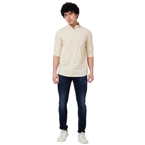 Image of Spykar Men's Regular Fit N /A Full Sleeve Solid Casual Shirts