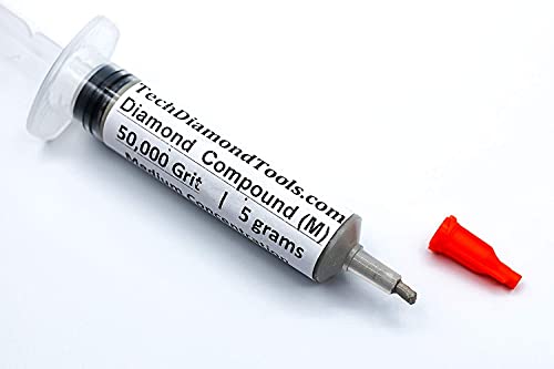 TechDiamondTools Diamond Polishing Compound Polishing Paste 50,000 Grit 0-0.5 Microns for Marble Glass Metal Rock Jewelry Resin Silver Chrome Gemstone with Medium Concentration Diamond Powder USA Made