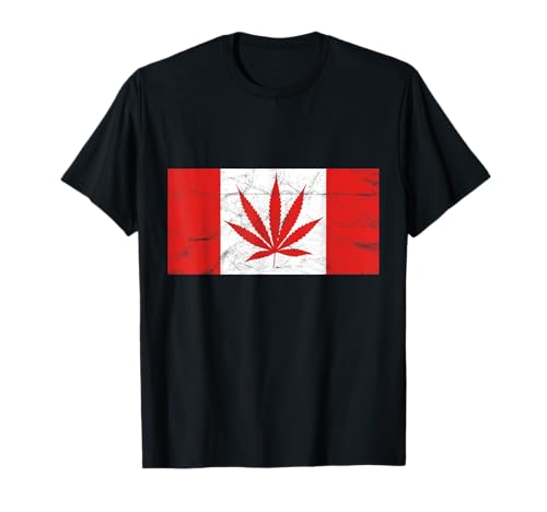 Funny Canadá & Marihuana Weed leaf Camiseta