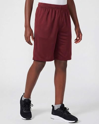 Image of Real Essentials 5 Pack: Boys' Dry Fit Basketball Shorts for Youth Kids Teens - Athletic Running Soccer Sports with Pockets