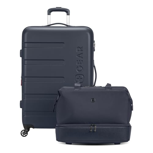 SwissGear 7366 Hardside Expandable Luggage with Spinner Wheels, Navy, 2-Piece Set (Weekender/27)