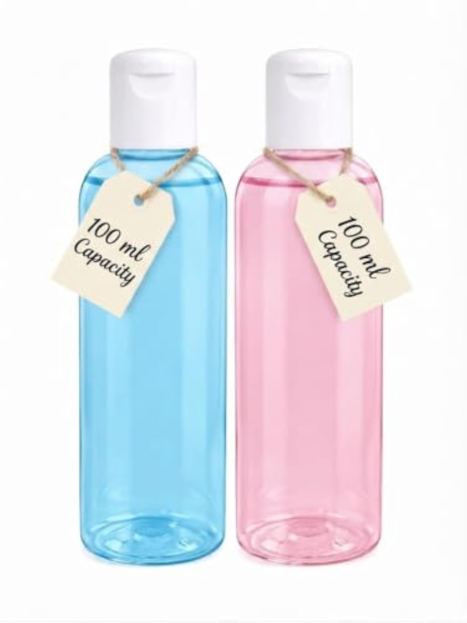 100ml Empty Bottle with White Flip Cap, Pack of 2