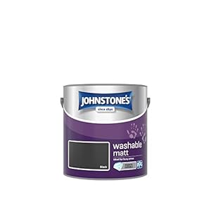 Johnstone’s – Washable Paint – Black – Matt Finish – Emulsion Paint – Highly Durable – Stain Resistant – Non Toxic & Low…