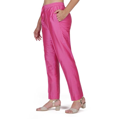 Image of Trouser Pants for Women,Stylish Trousers for Woman for Kurti Relaxed & Regular Straight fit Palazzo,Ethnic Bottom Formal Pants for Women Office wear Casual & Daily Use