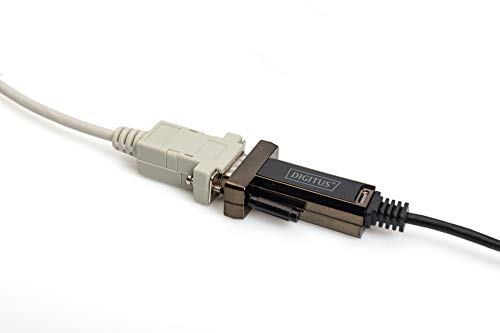 DIGITUS USB auf Seriell Adapter - RS232 Konverter - USB 2.0 Typ-C zu DSUB 9M - FTDI FT232RL Chipsatz - 1 m Anschlusskabel